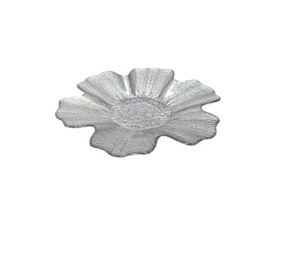 Piattino fiore grigio perla