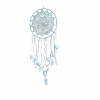 Dreamcatcher bianco con piume e pom-pom