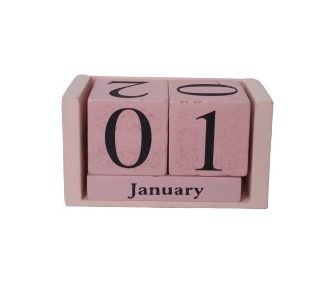 Calendario perpetuo da scrivania legno rosa