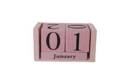 Calendario perpetuo da scrivania legno rosa