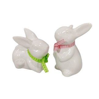 Coppia coniglietti in ceramica