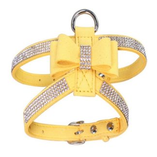 Pettorina gialla con fiocco e strass