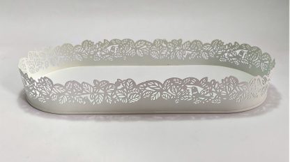 Vassoio decorativo bianco ovale - immagine 3