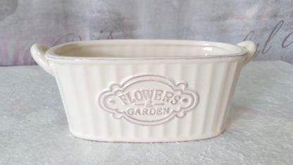 Vaso crema con scritta "Flower garden" - immagine 5