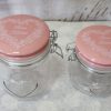Barattoli in vetro con tappo rosa set da due pezzi - immagine 2