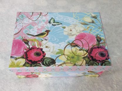 Scatola celeste rose e uccellini - immagine 2