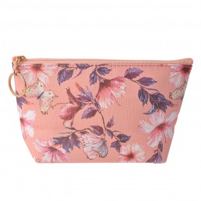 Trousse per cosmetici e trucchi rosa a fiori