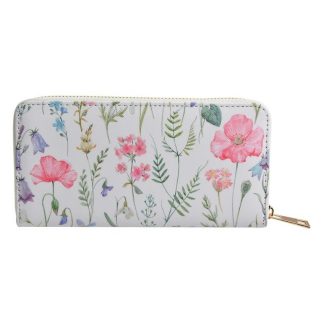 Portafoglio bianco con fiori
