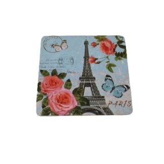 Centrotavola quadrato Eiffel con farfalle