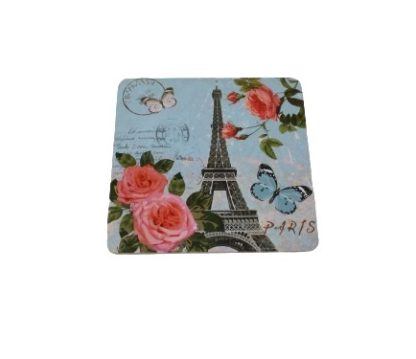 Centrotavola quadrato Eiffel con farfalle