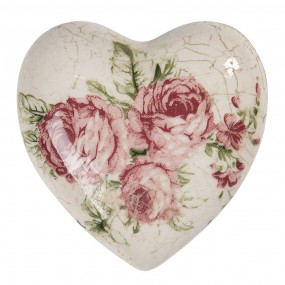 Cuore avorio con rose grandi