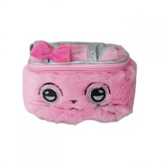 Beaty-case piccolo in peluche rosa