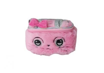 Beaty-case piccolo in peluche rosa