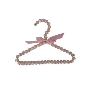 Gruccia con perle per abitini pet rosa