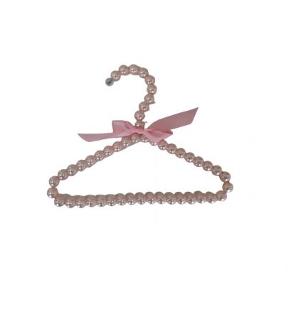 Gruccia con perle per abitini pet rosa