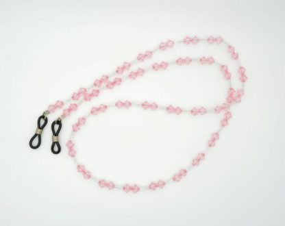 Catenella per occhiali con perle rosa - immagine 2
