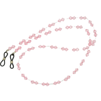 Catenella per occhiali con perle rosa