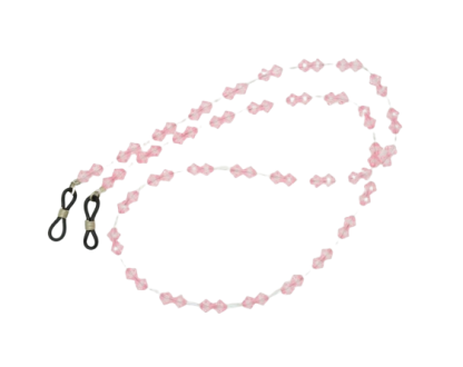 Catenella per occhiali con perle rosa