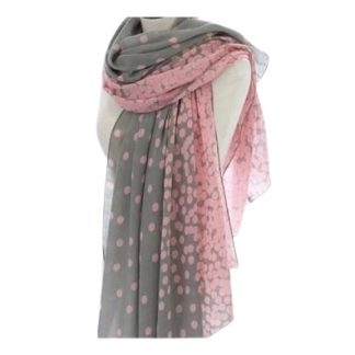 Sciarpa grigia a pois rosa