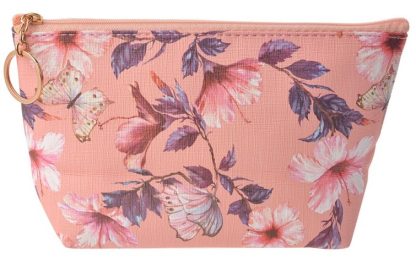 Trousse per cosmetici e trucchi rosa a fiori - immagine 2