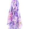 Sciarpa leggera lilla a fiori - immagine 3