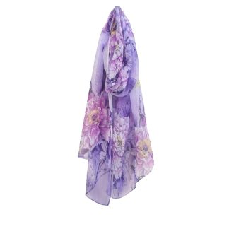 Sciarpa leggera lilla a fiori