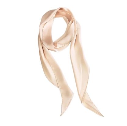 Sciarpa sottile da annodare al collo beige rosato