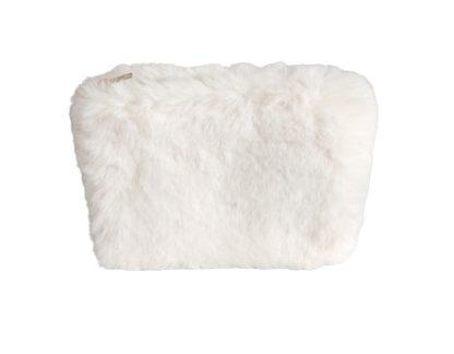 Trousse bianca in similpelliccia