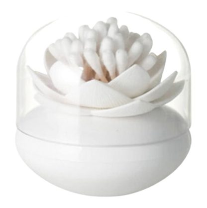 Contenitore per cotton-fioc fior di loto bianco - immagine 2