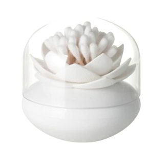 Contenitore per cotton-fioc fior di loto bianco