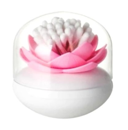 Contenitore per cotton-fioc fior di loto rosa