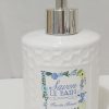 Dispenser per liquido bianco con stampa celeste - immagine 2
