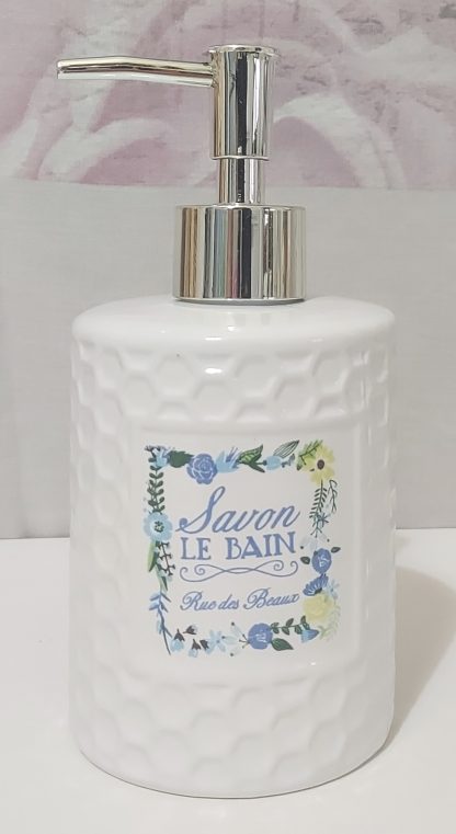 Dispenser per liquido bianco con stampa celeste - immagine 3