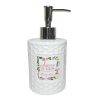 Dispenser per liquido bianco con stampa rosa