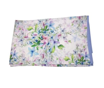 Tovaglia antimacchia bianca a fiori colorati