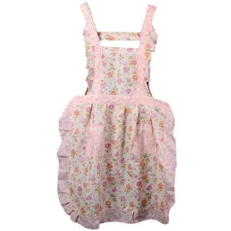 Grembiule da cucina bianco e rosa fantasia peonie