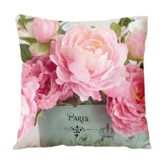 Copricuscino peonie rosa