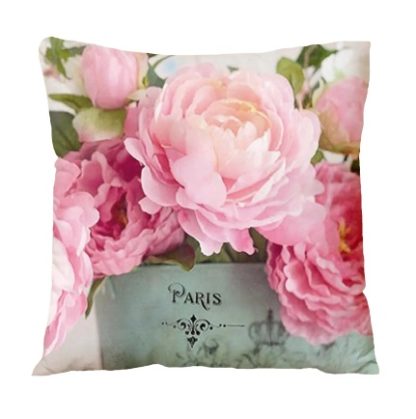 Copricuscino peonie rosa