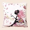 Copricuscino bianco fantasia fairy con farfalle - immagine 2
