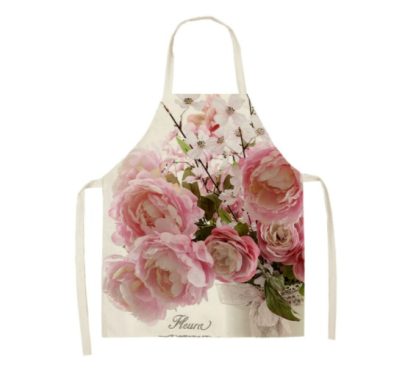 Grembiule da cucina fantasia peonie e fiori di ciliegio