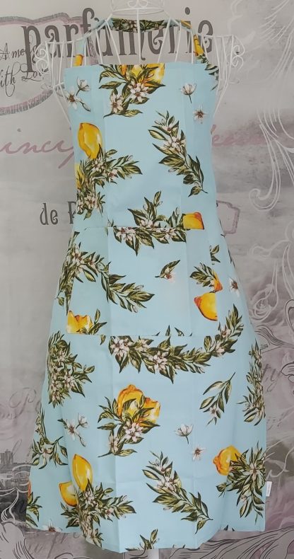 Grembiule antimacchia da cucina fantasia fiori e limoni - immagine 4