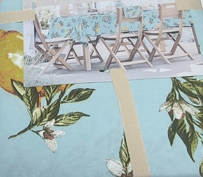 Tovaglia antimacchia fantasia fiori e limoni - immagine 2