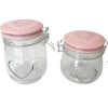 Barattoli in vetro con tappo rosa set da due pezzi