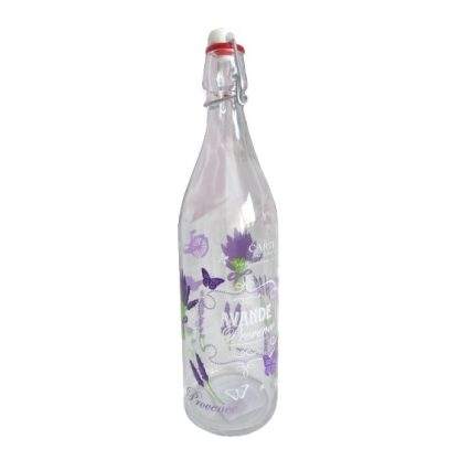 Bottiglia in vetro Provenza fantasia lavanda
