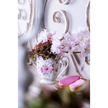 Tazza mug in porcellana a fiori rosa - immagine 4