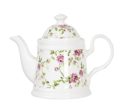 Teiera in porcellana a fiori con infusore