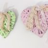 Coppia cuori in vimini verde e rosa/lilla - immagine 3