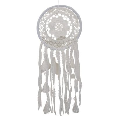 Dreamcatcher grande bianco con pizzo