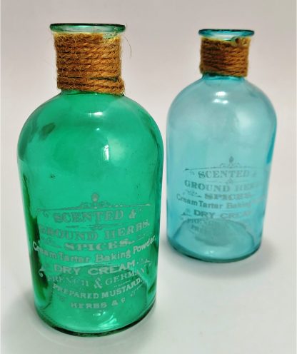Coppia piccole bottiglie azzurro e verde - immagine 3
