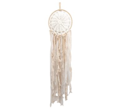 Dreamcatcher acchiappasogni in pizzo bianco e beige